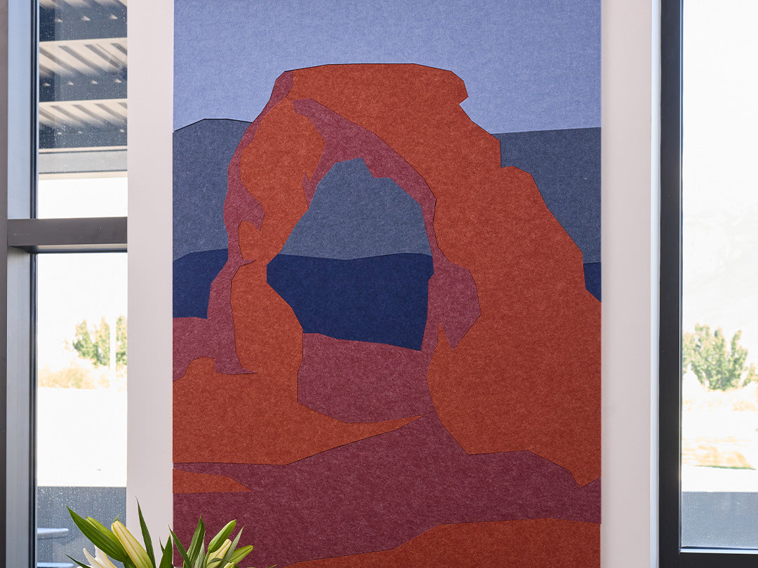 Angled shot of Arches felt design