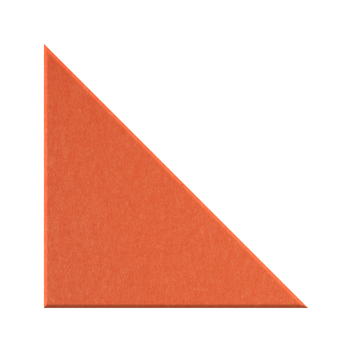 A textured orange triangle shape on a solid white background.