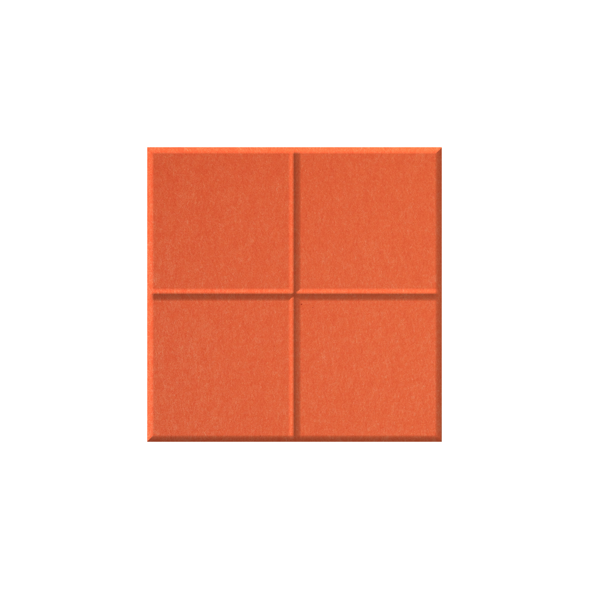 A square orange textured panel with a four-quadrant grid pattern, shown on a plain white background.