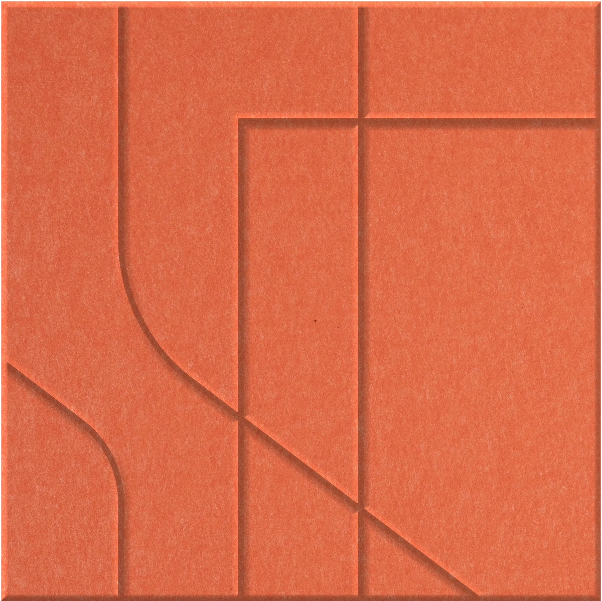 Aries 9mm Engraved Subway felt sample with offset stepped line grooves
