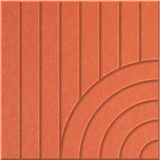 Aries 9mm Engraved Tangent felt sample with concentric quarter circle grooves