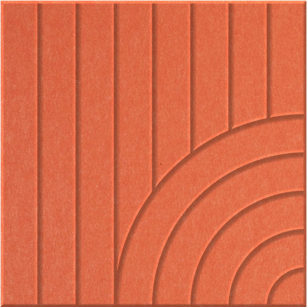 Aries 9mm Engraved Tangent felt sample with concentric quarter circle grooves