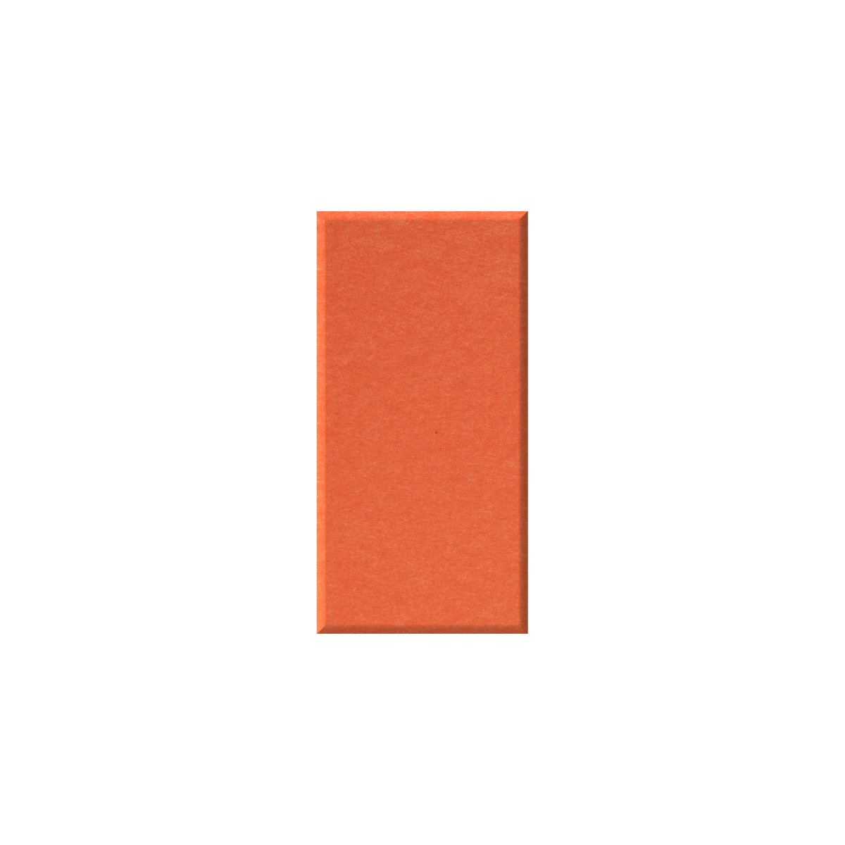 A vertical rectangular swatch of textured orange material centered on a plain white background.