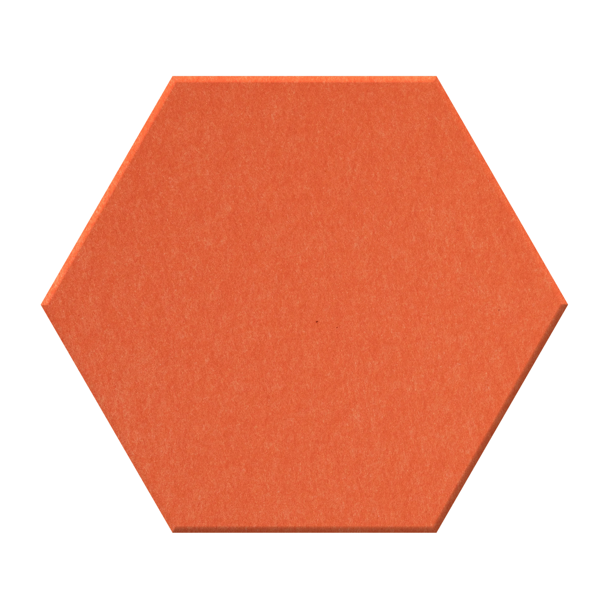 A single hexagonal terracotta orange textured tile or panel shown flat against a solid white background.