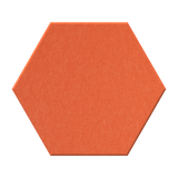 A single hexagonal terracotta orange textured tile or panel shown flat against a solid white background.