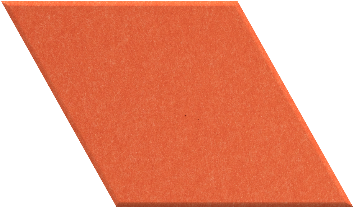 Orange diamond-shaped tile with matte textured surface.
