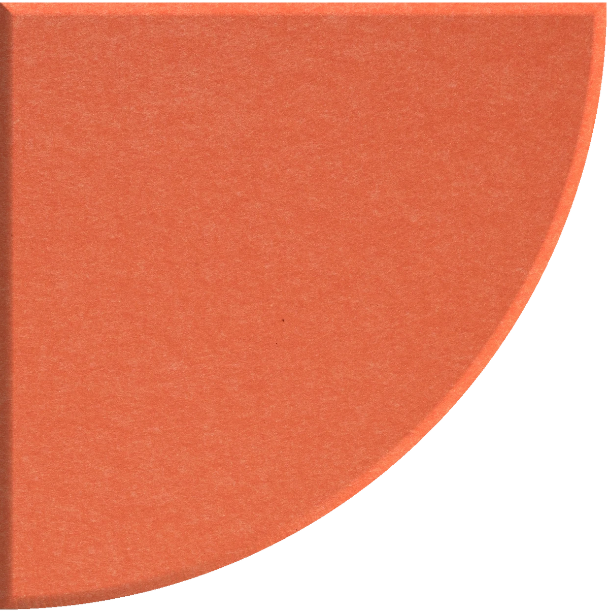 Orange quarter of a circle felt tile