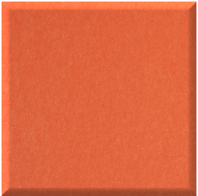 Orange  quarter tile with beveled edge and matte finish.