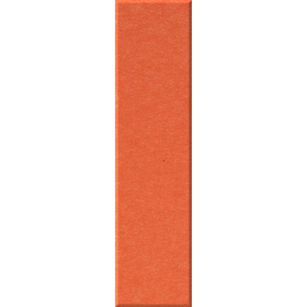 A vertical rectangular strip of textured orange material centered on a plain white background.