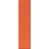 A vertical rectangular strip of textured orange material centered on a plain white background.