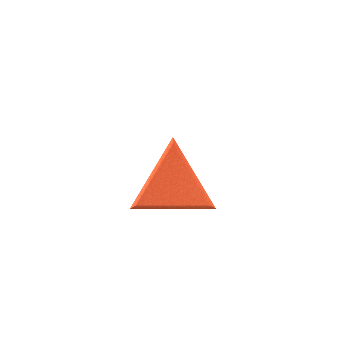 A small orange triangle centered on a plain white background.
