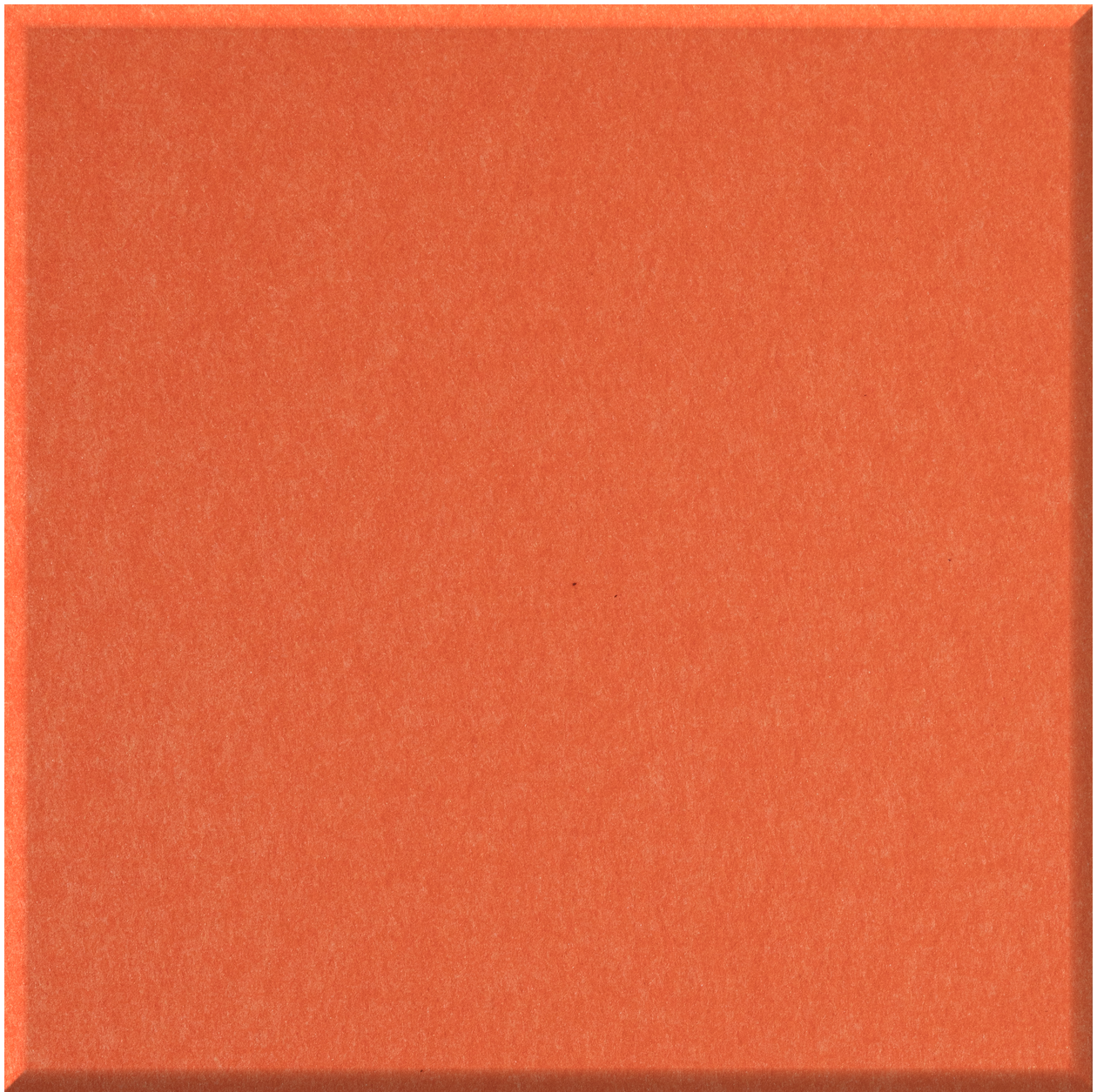 Orange square tile with matte textured surface.