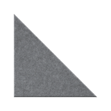 A gray felt triangle acoustic wall panel on a solid white background.