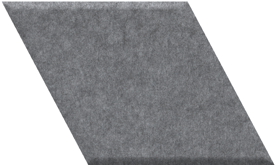 Dark gray diamond-shaped tile with textured surface and beveled edges.