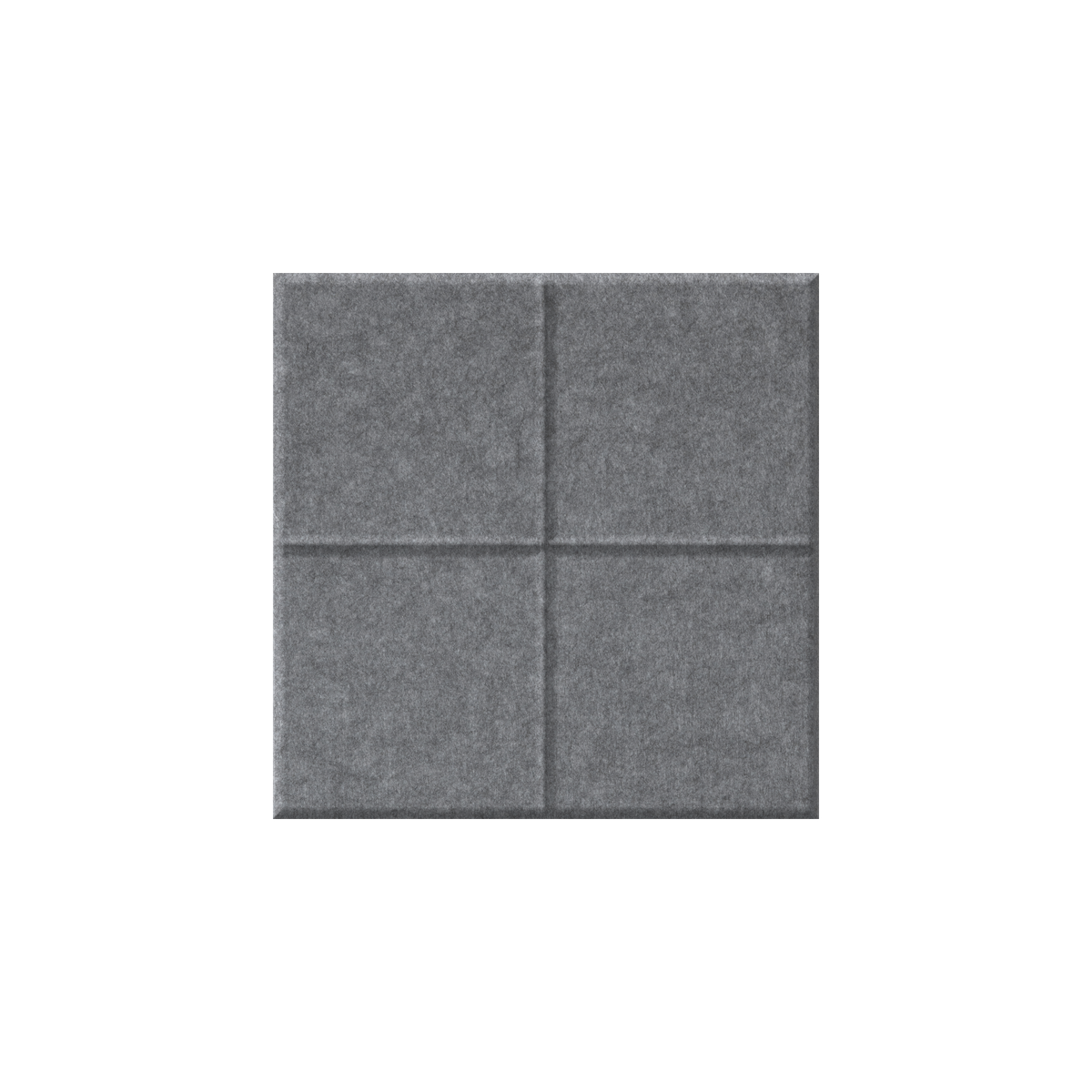 A square gray felt or fabric panel with a four-quadrant grid pattern, shown against a plain white background.