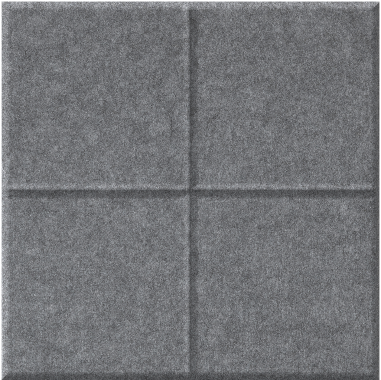 Dark gray tile divided into four equal squares by raised grout lines, textured surface.