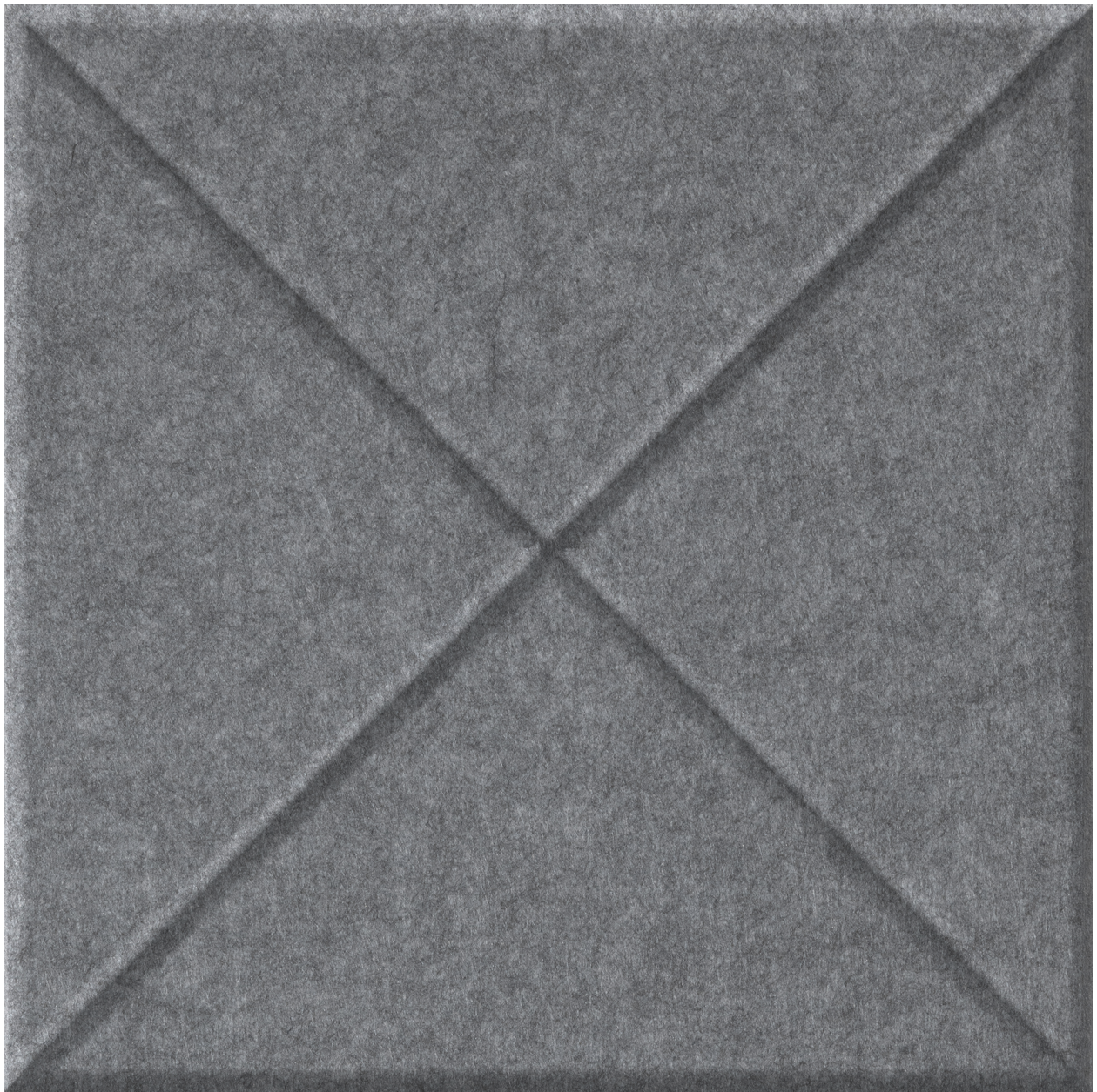 Gray tile with diagonal cross pattern and textured surface.