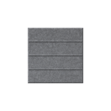 A square gray felt or fabric sample with horizontal stitched lines, centered on a plain white background.