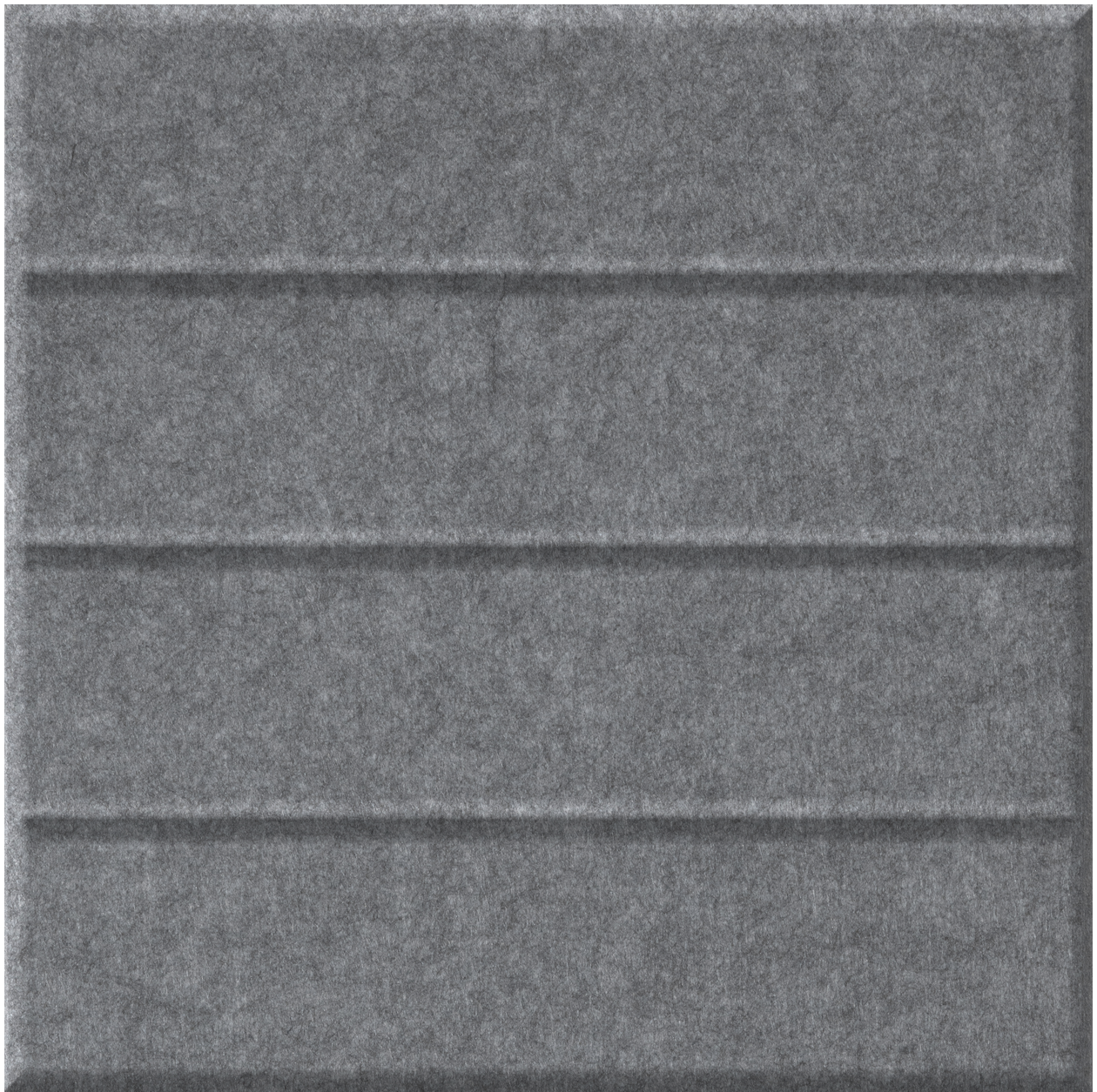 Gray tile with horizontal grout lines dividing the surface into four equal rectangular sections.