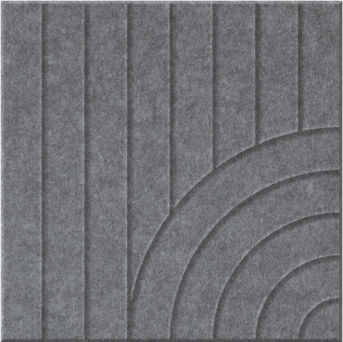 Armor 9mm Engraved Tangent felt sample with concentric quarter circle grooves