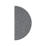A gray felt or fabric semicircle panel with a textured surface, shown against a plain white background.