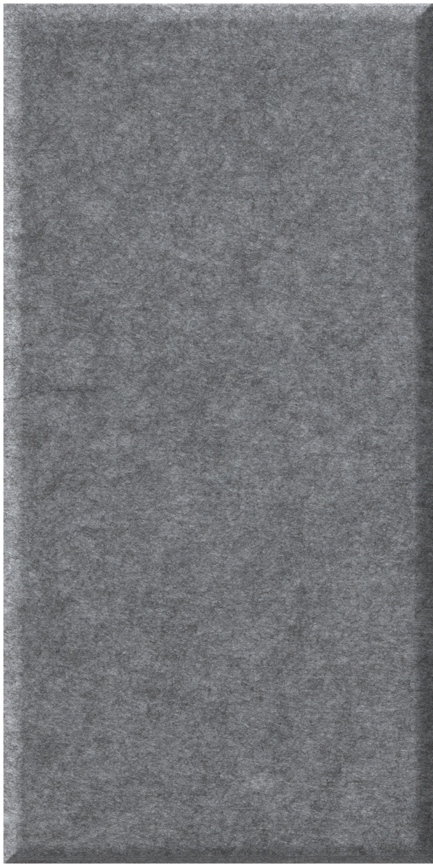Dark gray tile with textured surface and slightly curved edges on long sides.