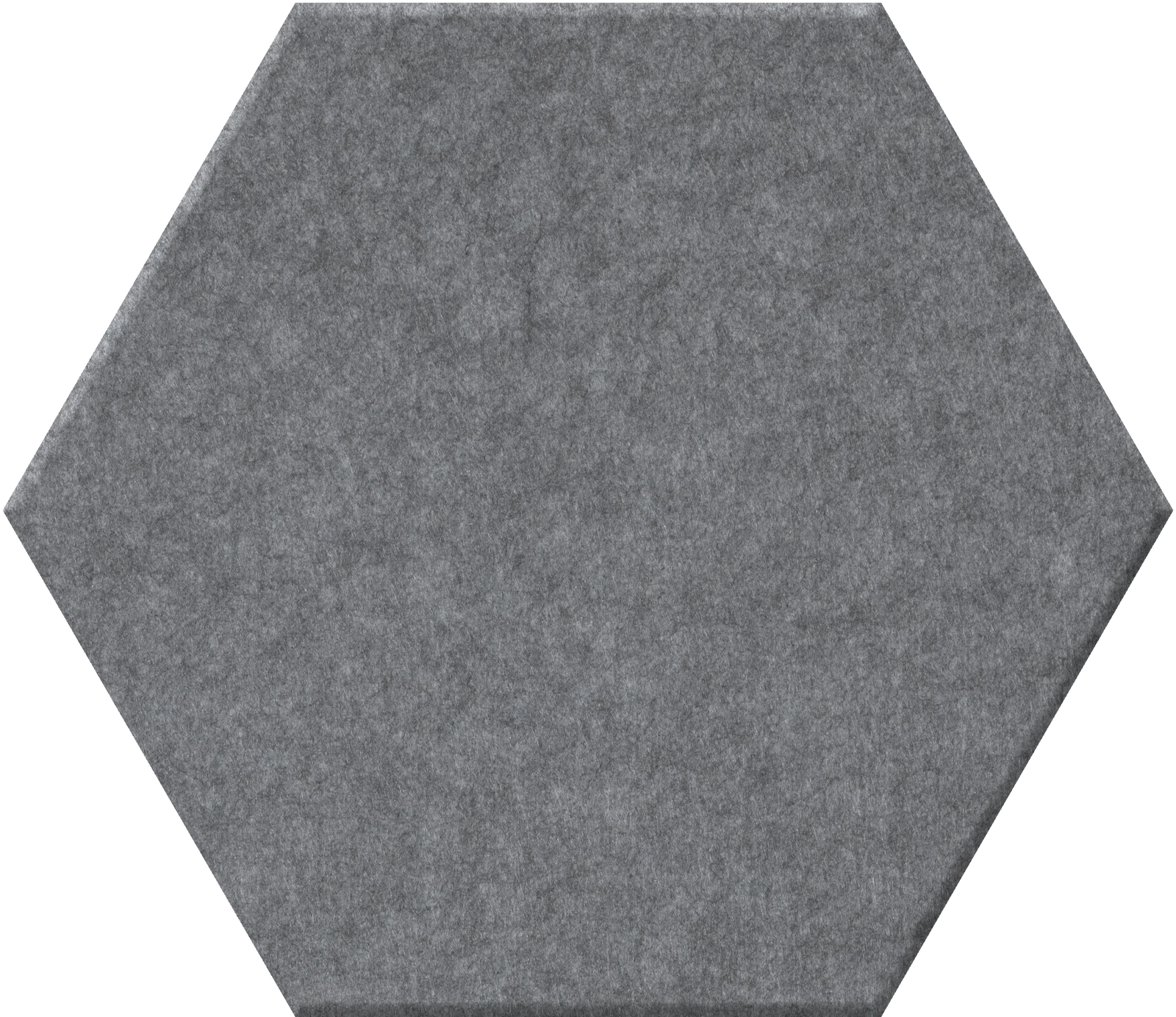 Gray hexagonal tile with a matte, textured surface.