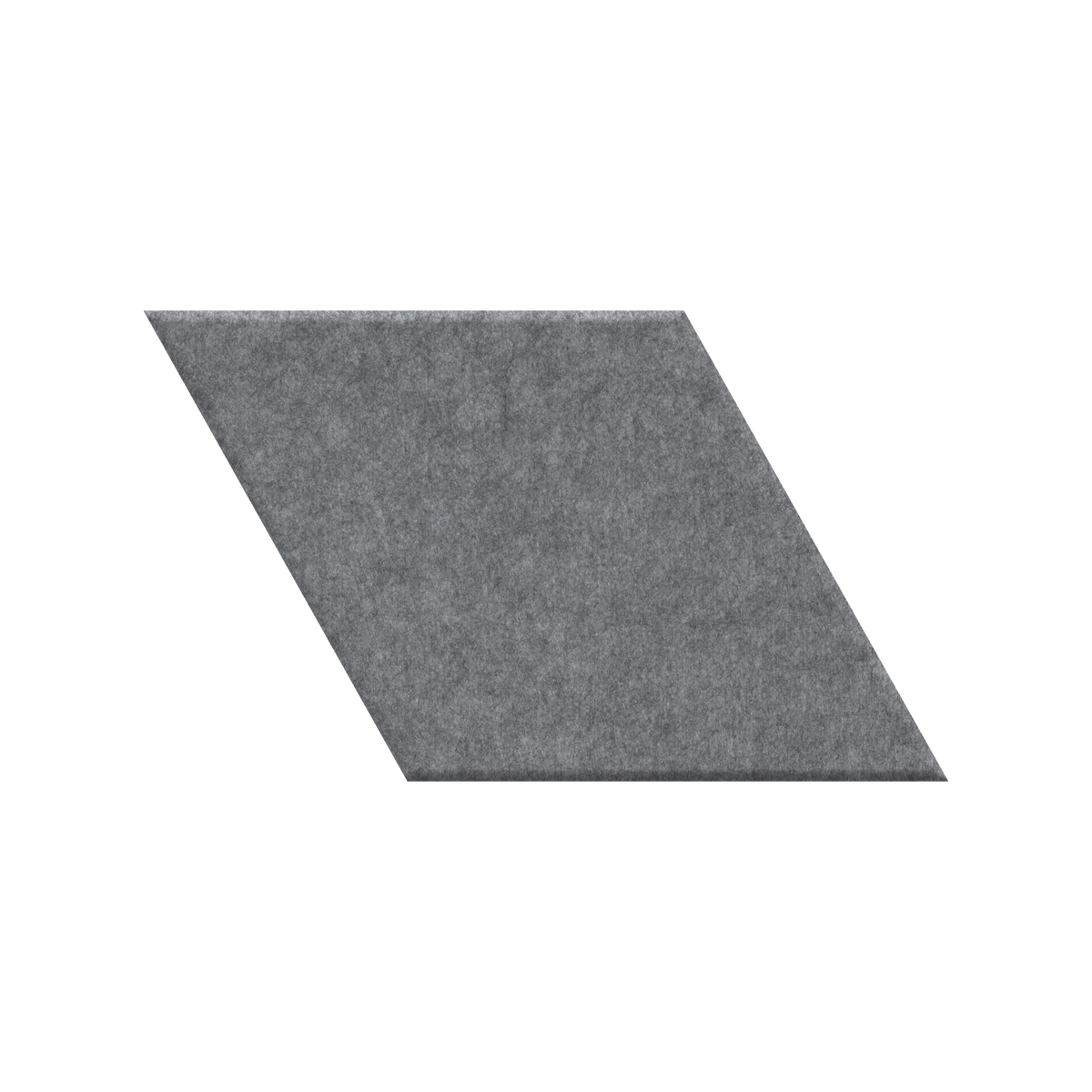 A gray felt or fabric swatch sample shown as a parallelogram on a plain white background.