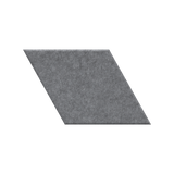 A gray felt or fabric swatch sample shown as a parallelogram on a plain white background.