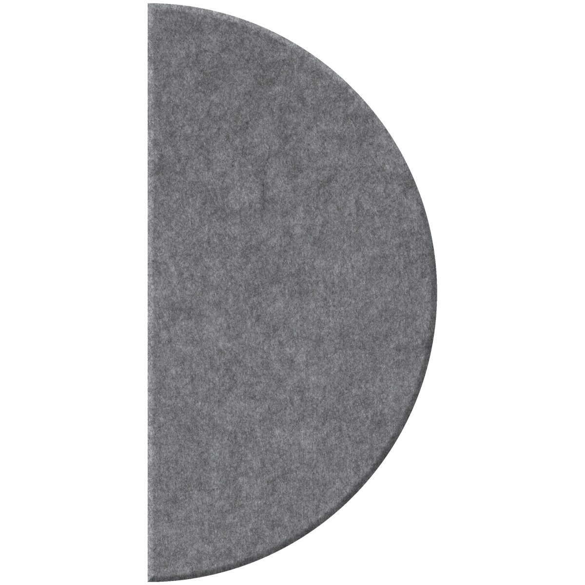 A semi-circular purple felt acoustic panel on a solid white background.