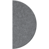 A semi-circular purple felt acoustic panel on a solid white background.