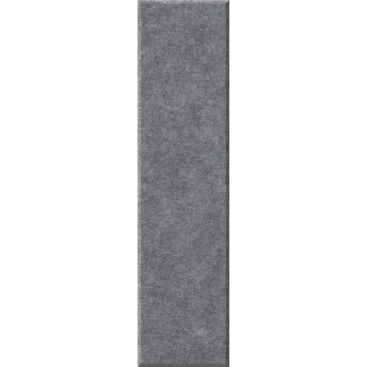 A long, narrow rectangular gray textured sample with a heathered fabric-like surface, centered on a plain white background.