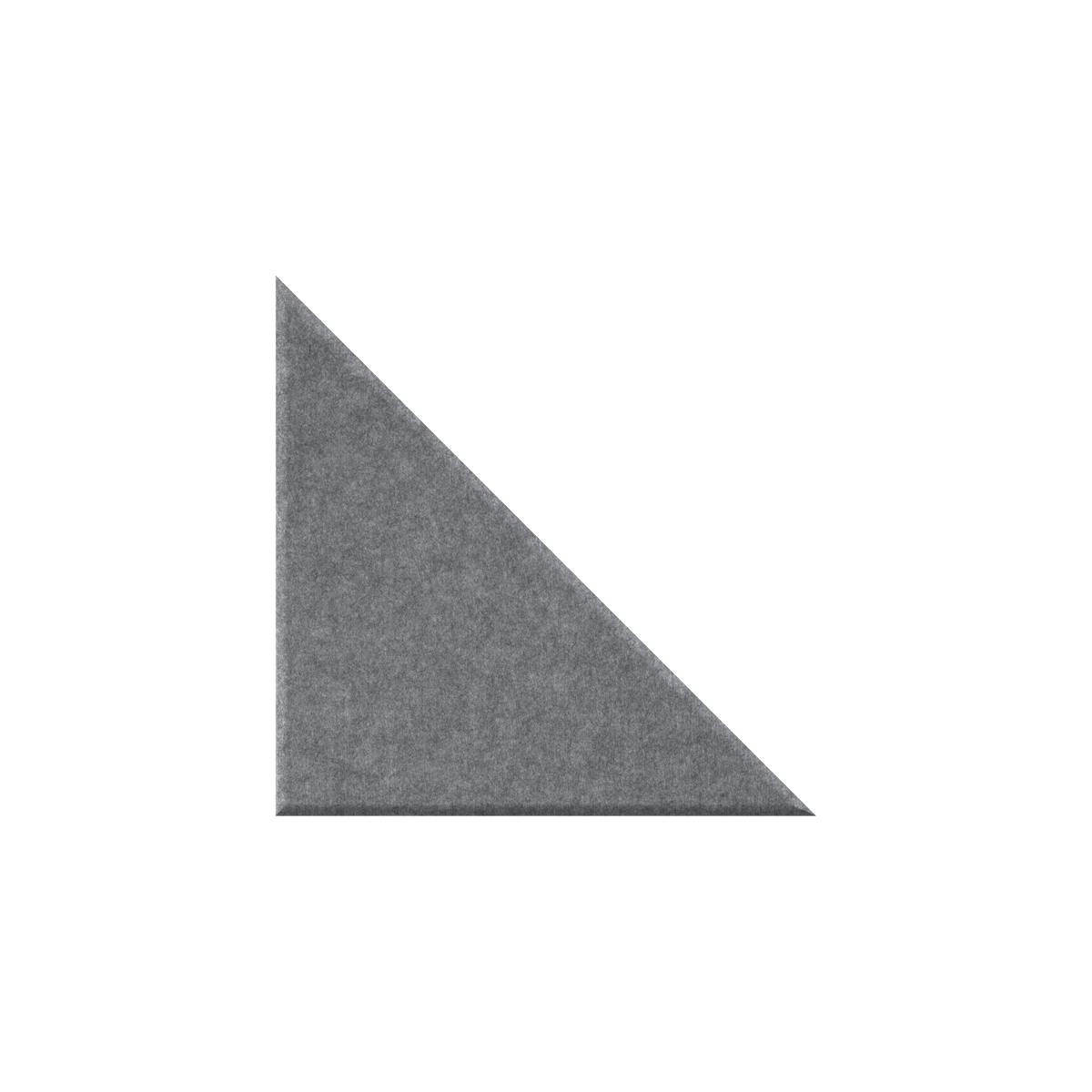 A single gray triangular felt or fabric sample shown on a plain white background.