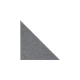 A single gray triangular felt or fabric sample shown on a plain white background.