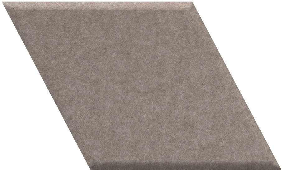Gray diamond-shaped tile with matte finish shown at an angle.