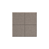Brown/tan acoustic tile with a + embroider in the middle on a white background.
