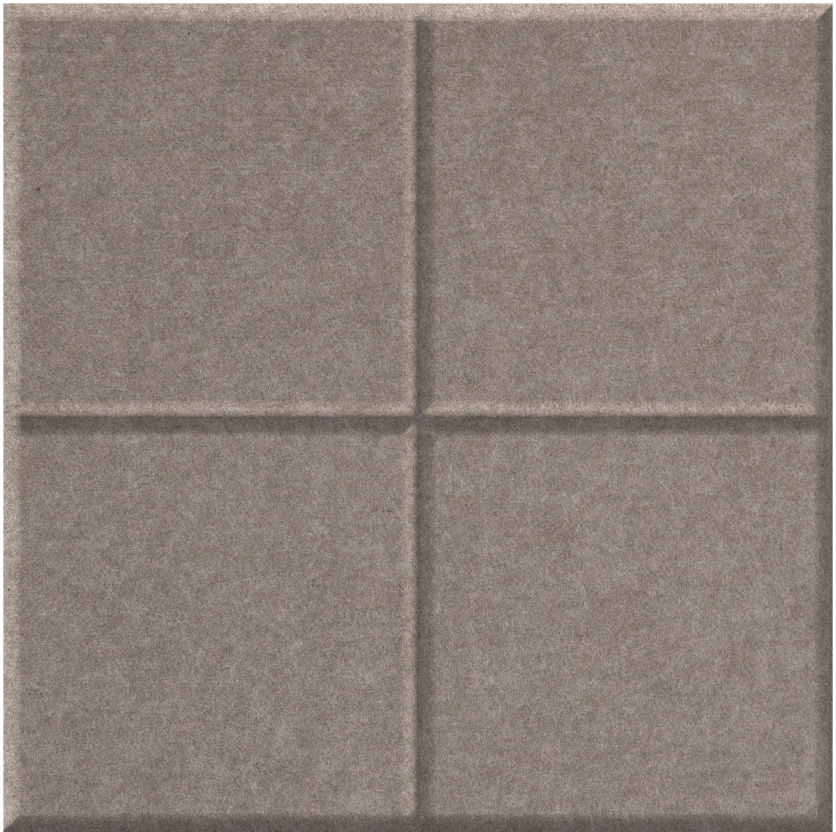 Gray tile divided into four equal squares with raised grid lines separating each section.
