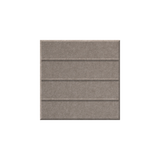 A square textured tile or panel in a warm taupe-gray color with horizontal grooved lines, centered on a plain white background.