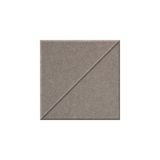 A square textured tile or panel in a warm taupe-gray color, featuring a diagonal seam dividing it into two triangles, shown against a plain white background.