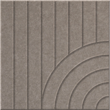 Ash 9mm Engraved Tangent felt sample with concentric quarter circle grooves
