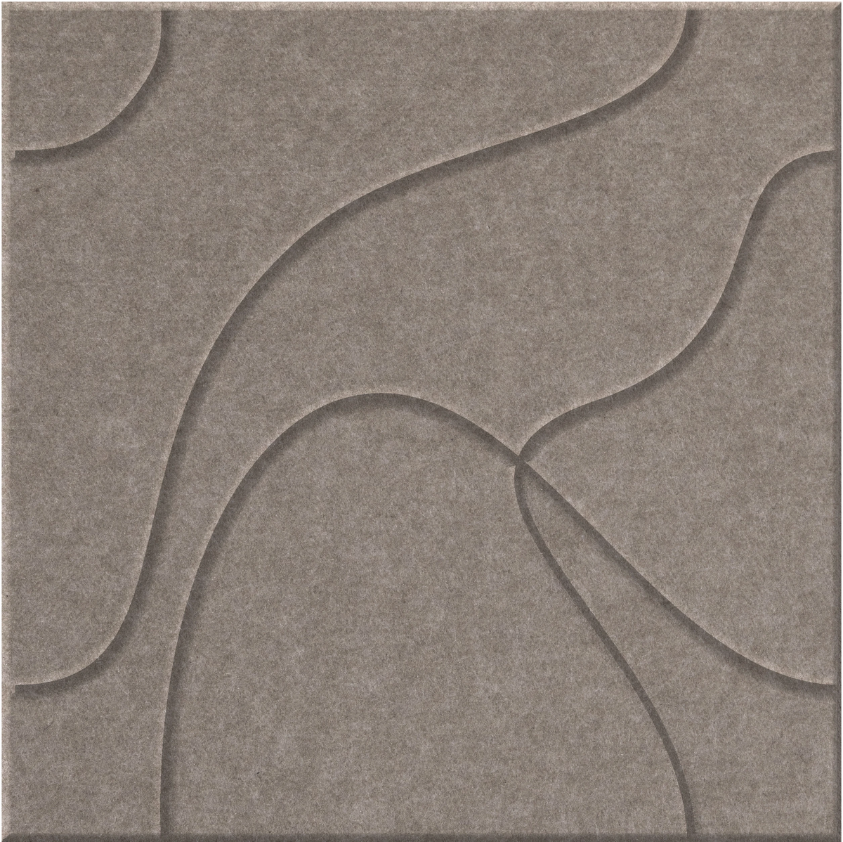 Ash 9mm Engraved Topo felt sample with flowing topographic line grooves