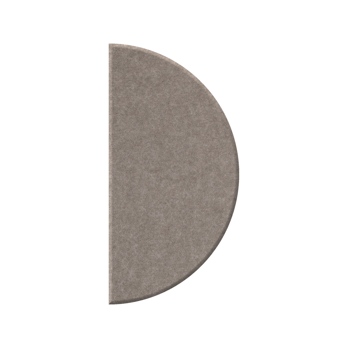 A semi-circular felt pad in a warm taupe-gray color, shown against a plain white background.