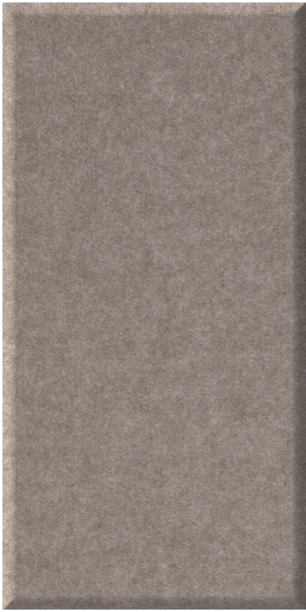 Gray rectangular tile with textured surface and beveled edges on left and right sides.