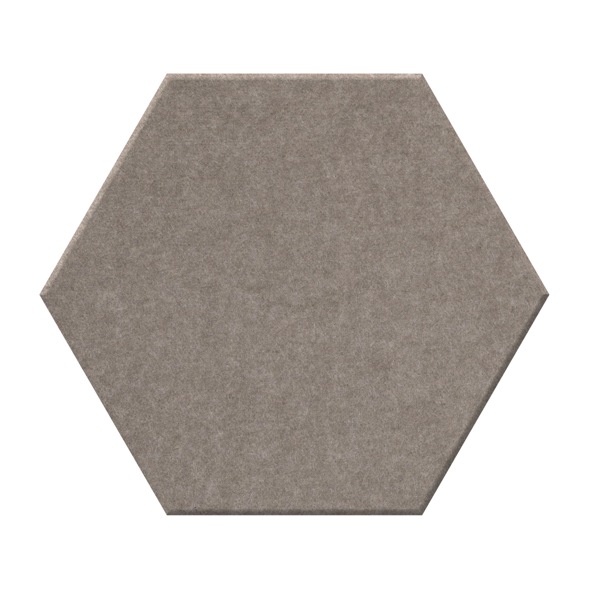 A single hexagonal felt tile in a warm taupe-gray color, shown against a plain white background.
