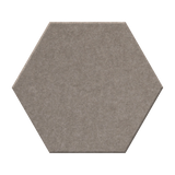 A single hexagonal felt tile in a warm taupe-gray color, shown against a plain white background.