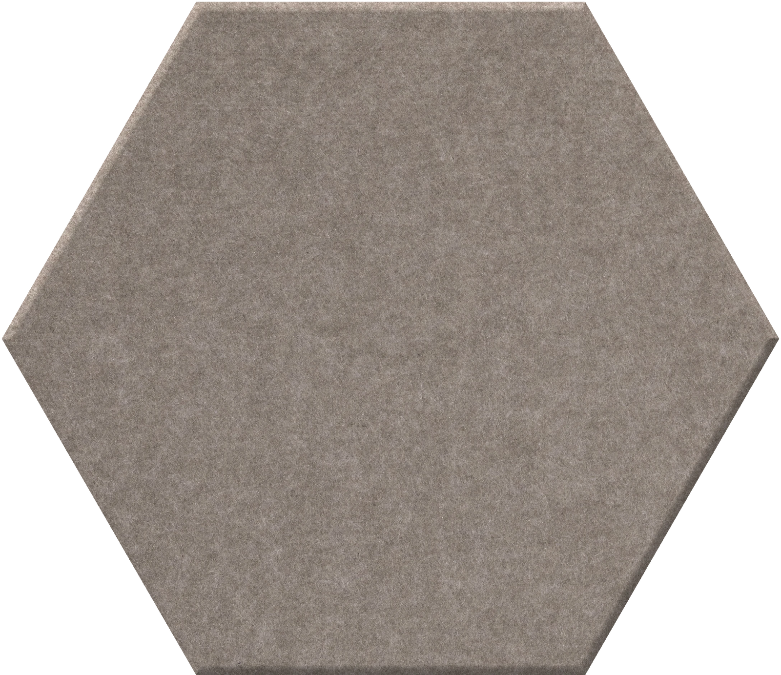 Taupe hexagonal tile with matte textured surface.