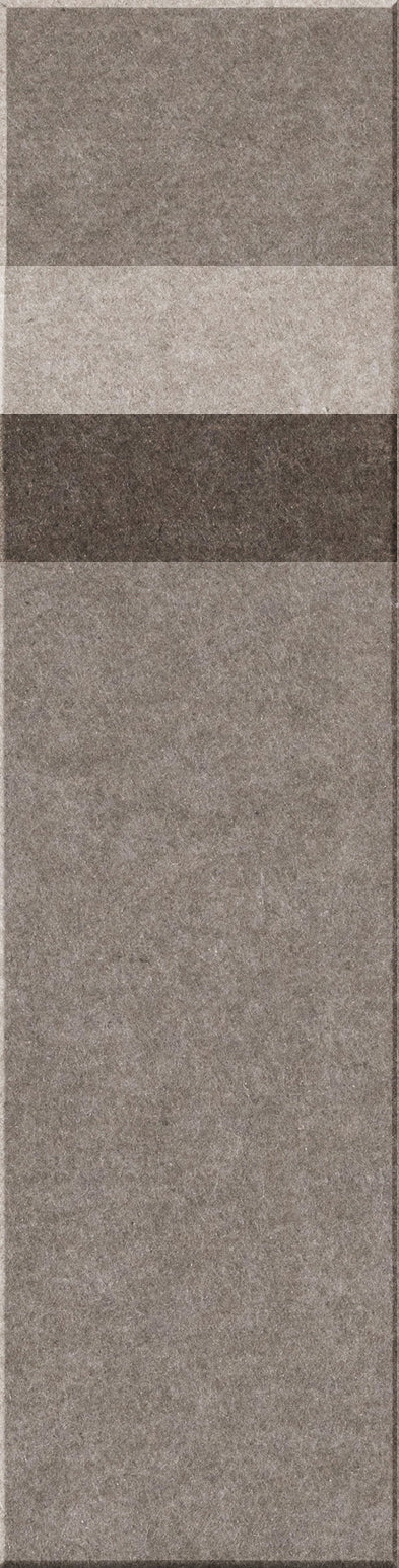 Four rectangular tiles in varying shades of gray and taupe with textured surfaces arranged vertically.