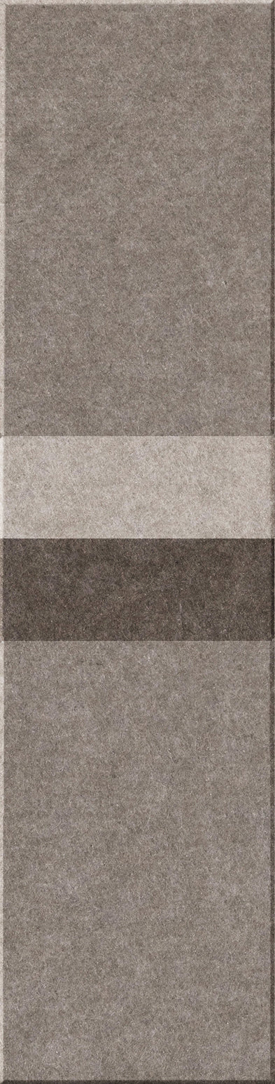 Rectangular peak tile with textured surface in taupe, cream, and dark brown color blocks arranged vertically.