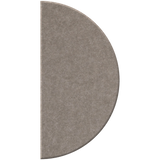 A semi-circular gray felt or fabric sample with a textured surface, shown against a plain white background.