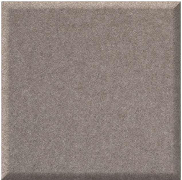 Gray beveled quarter tile with matte finish and dimensional edge detail.